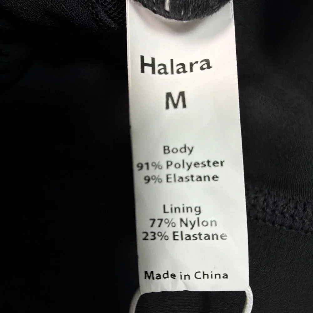 Halara Built In Bra Tank M Black Crisscross Back Flowy Draped Top NWT - Picture 7 of 12